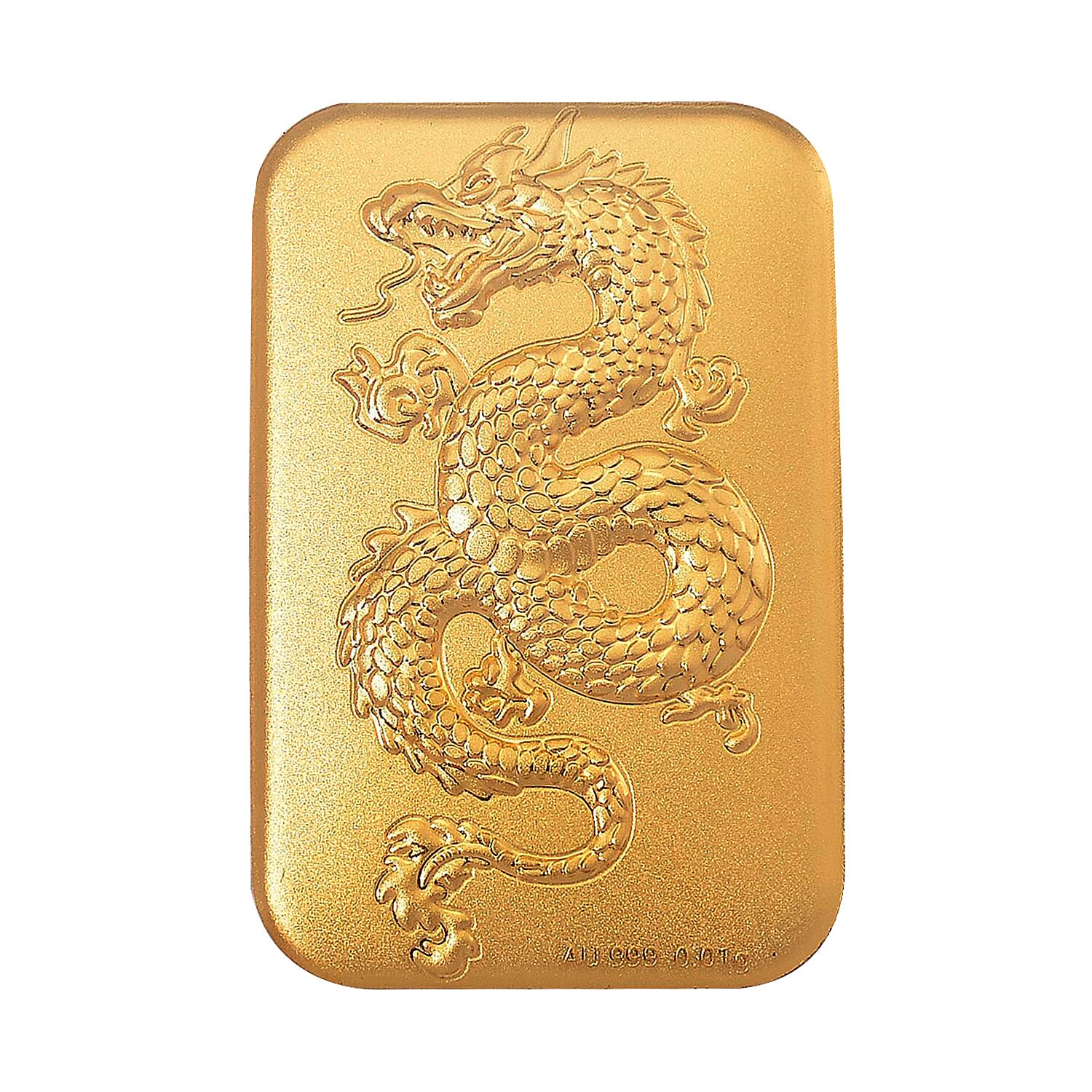 24K Yellow Gold Single Dragon Embossment