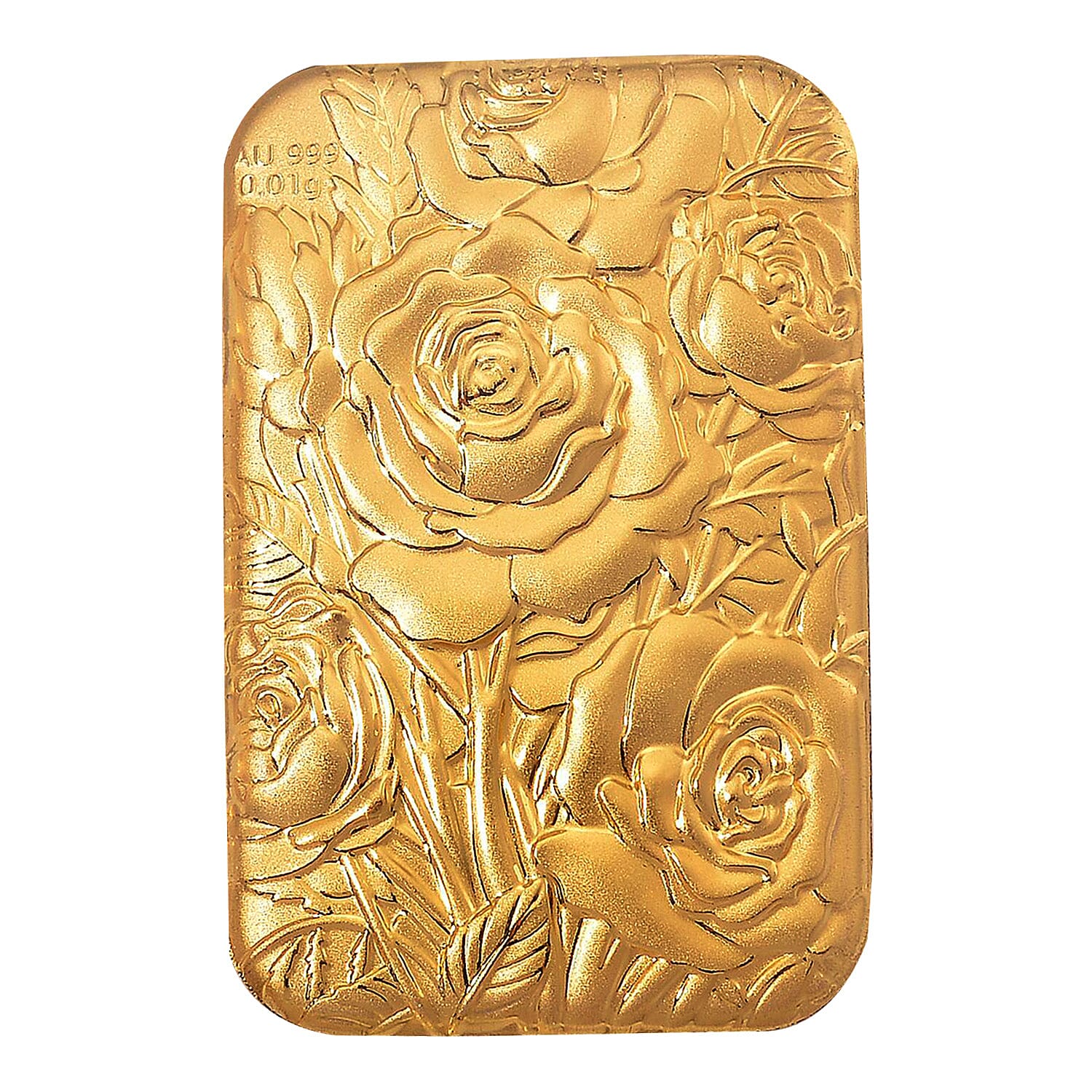 24K Yellow Gold (99.99% Purity) Floral Embossment Bar