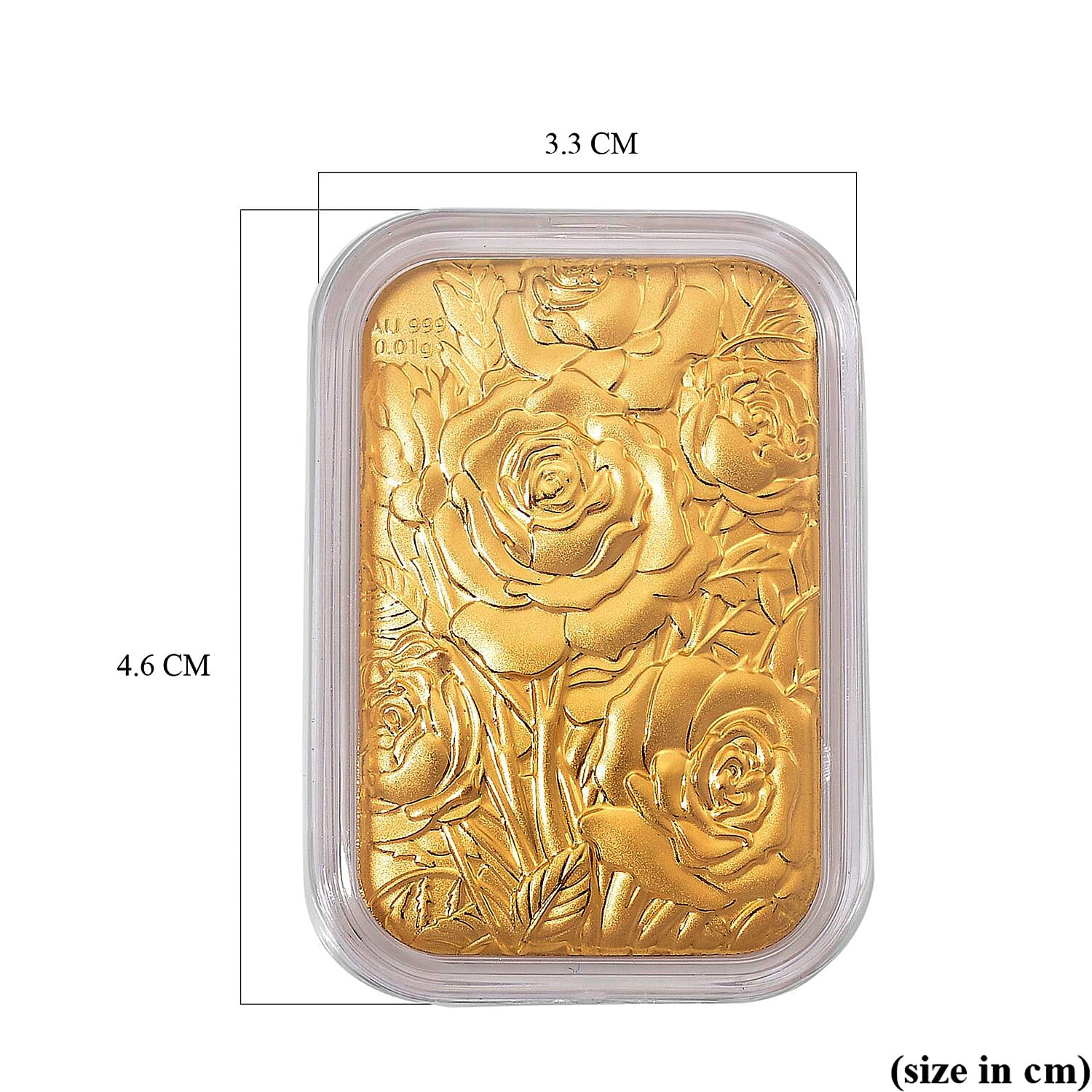 24K Yellow Gold (99.99% Purity) Floral Embossment Bar