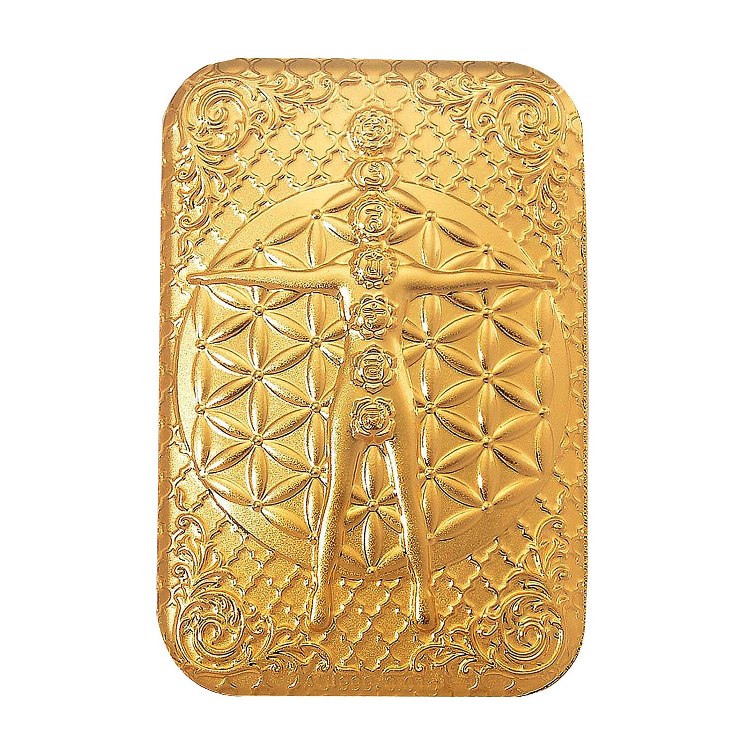 24K Yellow Gold (99.9% Purity) Vetruvian Embossment Gold (39.95 x 25.80)