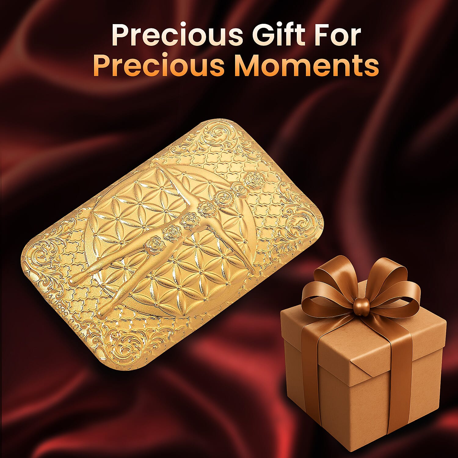 24K Yellow Gold (99.9% Purity) Vetruvian Embossment Gold (39.95 x 25.80)