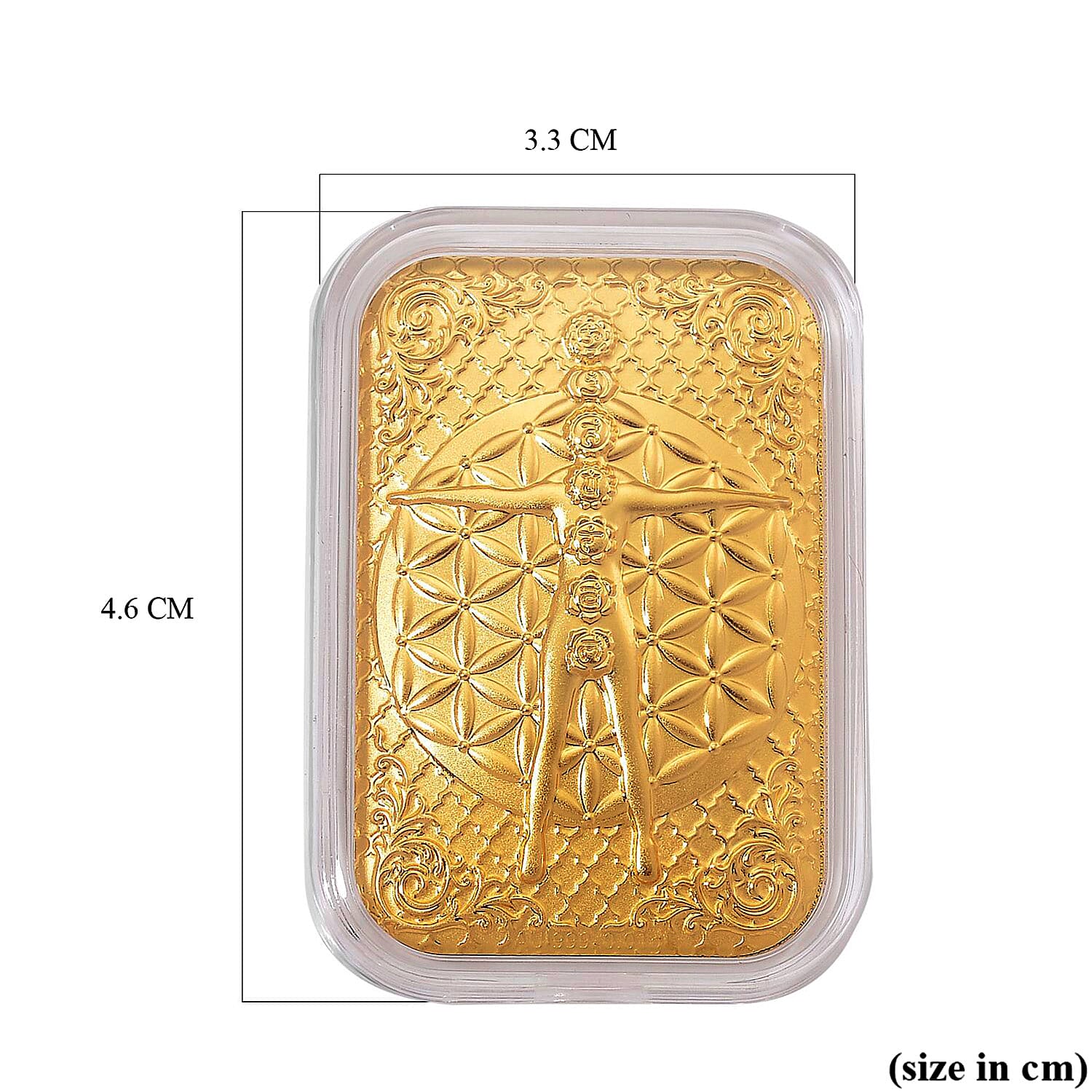 24K Yellow Gold (99.9% Purity) Vetruvian Embossment Gold (39.95 x 25.80)