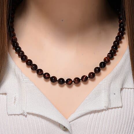 Red Tiger Eye Stone Necklace 300.00 Ct.