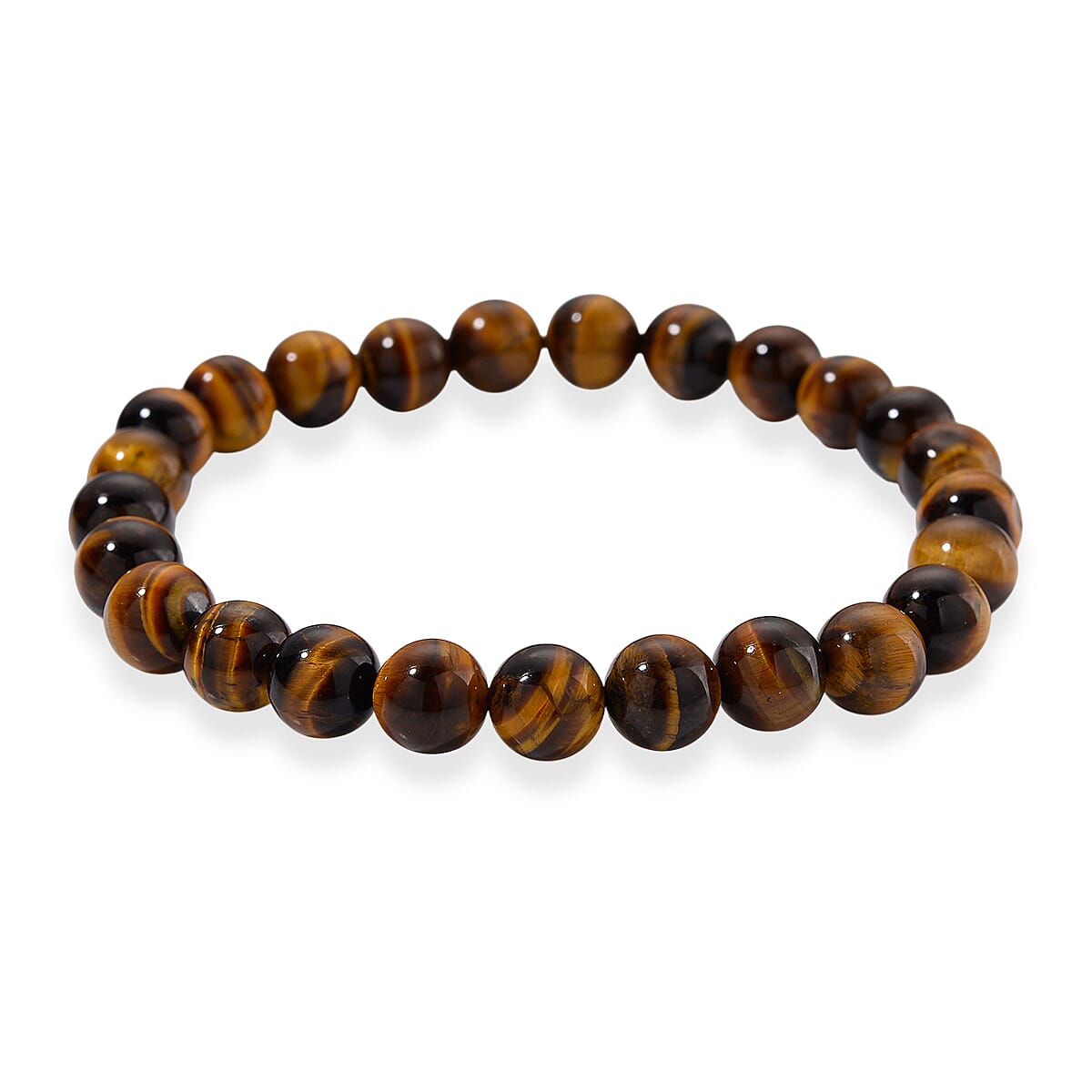 Yellow Tigers Eye Stone Bracelet (Size - 7.5 Stretchable) 97.00 Ct.