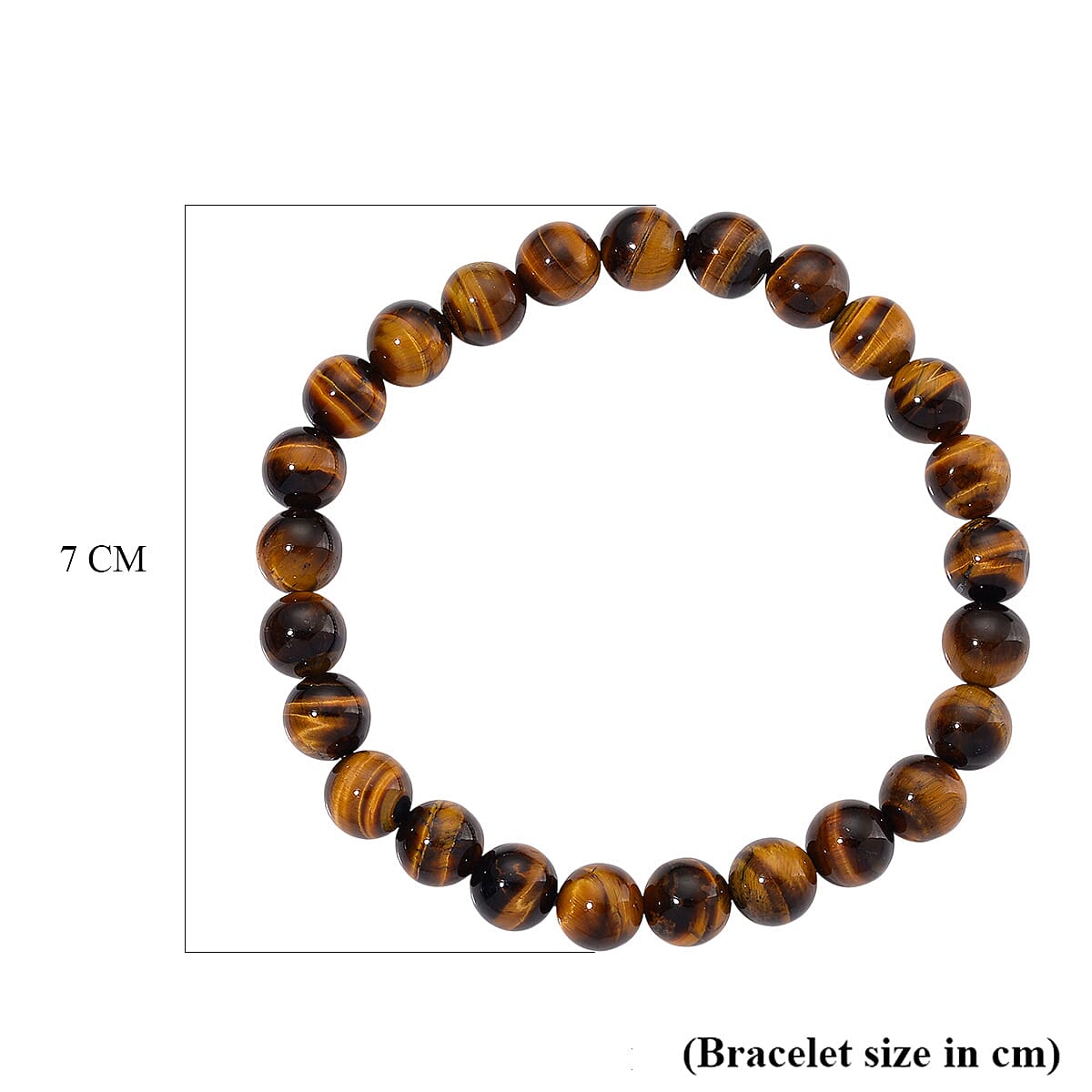 Yellow Tigers Eye Stone Bracelet (Size - 7.5 Stretchable) 97.00 Ct.