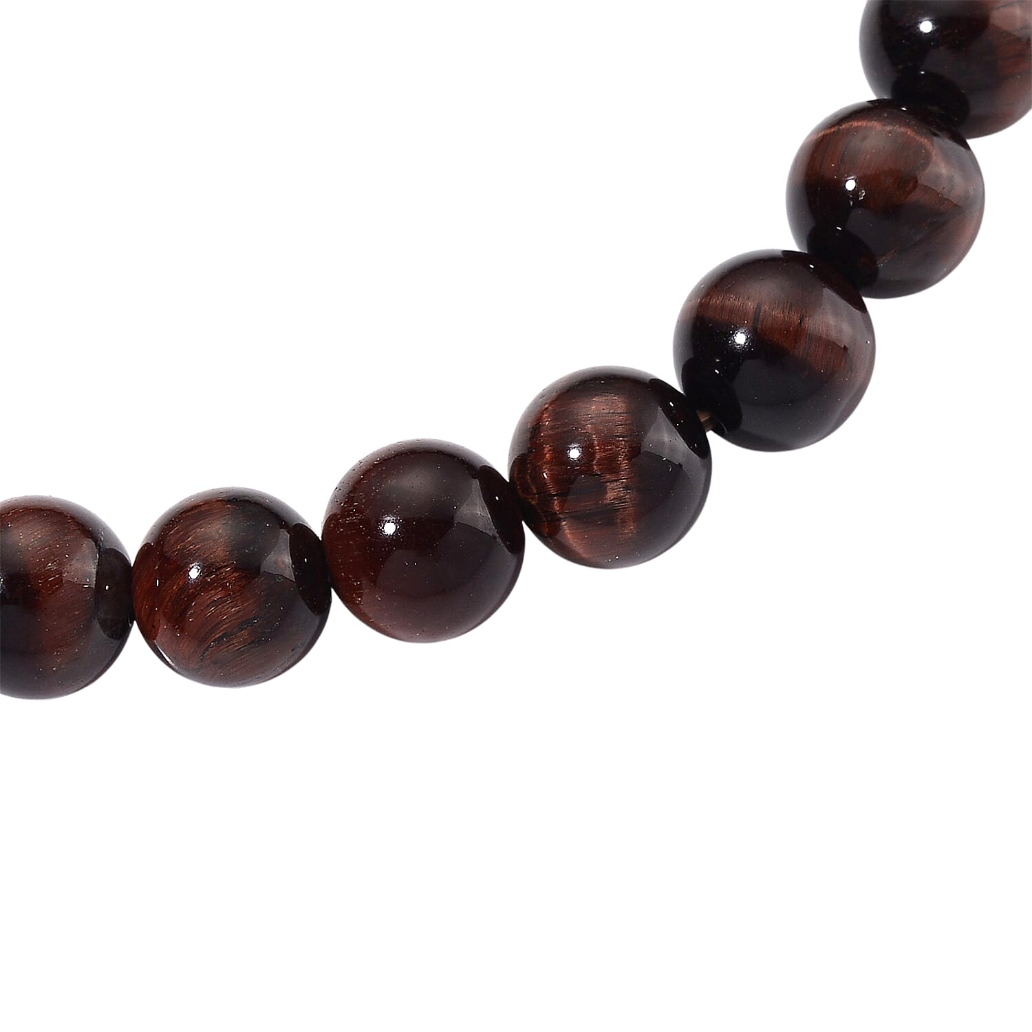 Tucson Find- Red Tiger Eye Beads 8MM  Bracelet (Size - 7.5 Stretchable) 90.00 Ct.