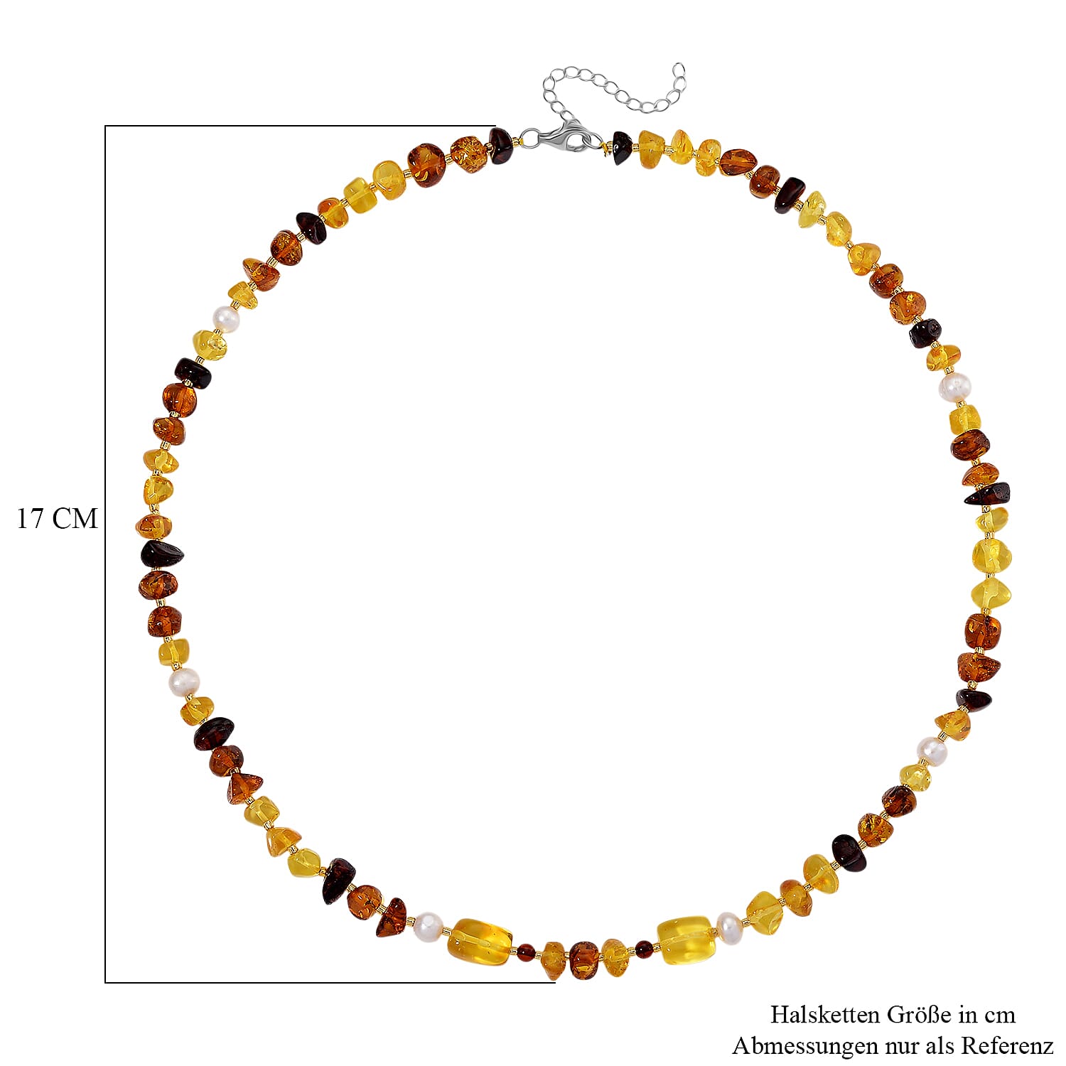 Tucson Find Close Out Deal - Multi Colour Baltic Amber, White Fresh Water Pearl Necklace (Size 20-2 Ext) with Lobster Clasp in Rhodium Overlay Sterling Silver 60.00 Ct. Tucson Find Close Out Deal - Multi Colour Baltic Amber, White Fresh Water Pearl Necklace (Size 20-2 Ext) with Lobster Clasp in Rhodium Overlay Sterling Silver 60.00 Ct.