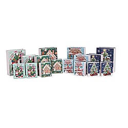 Christmas Gift Bags Set of 16 Style: Santa Claus with Reindeer,  Christmas Tree & Gift.
