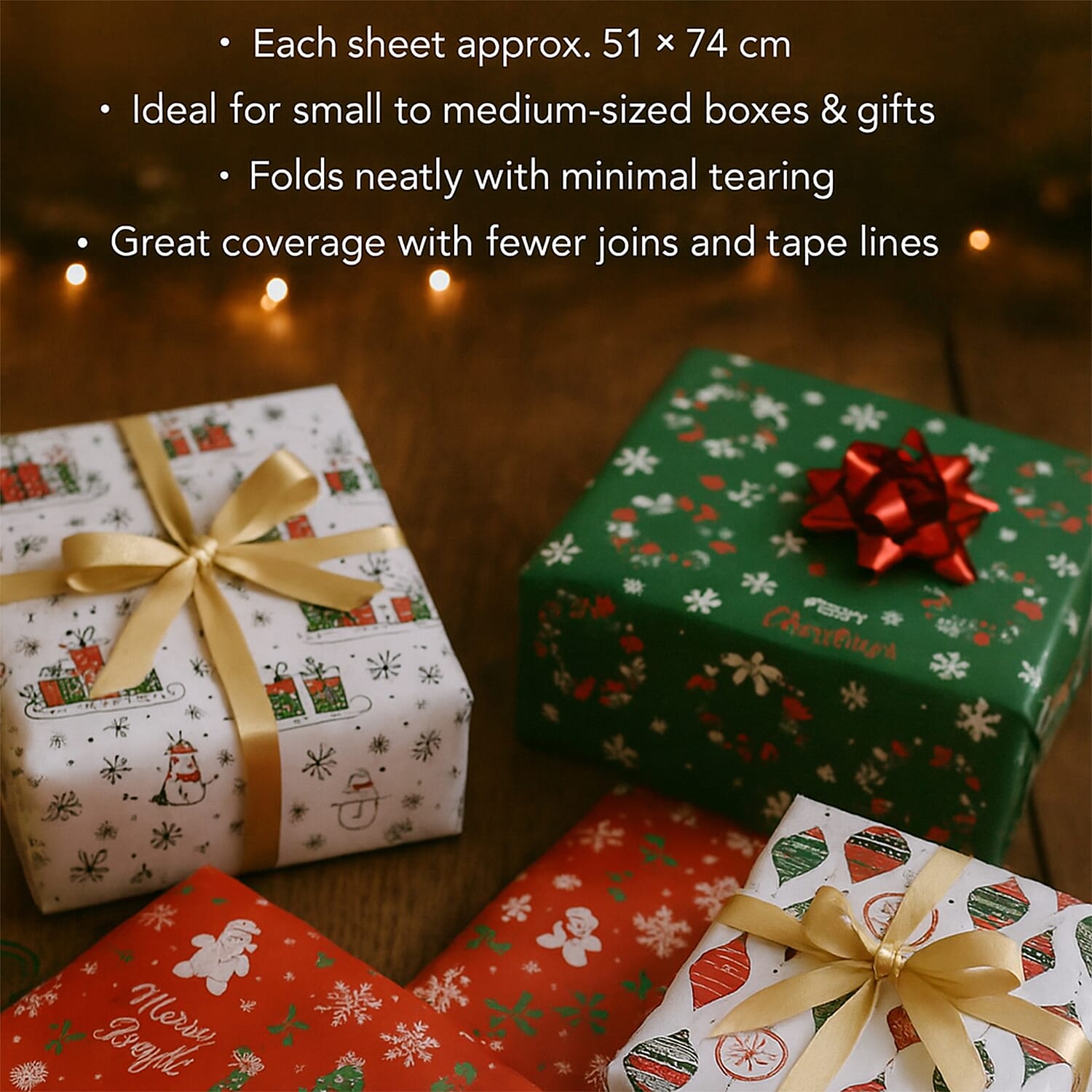 Christmas Gift Wrapping Papers - Set of 40pcs (Size 51x74cm)