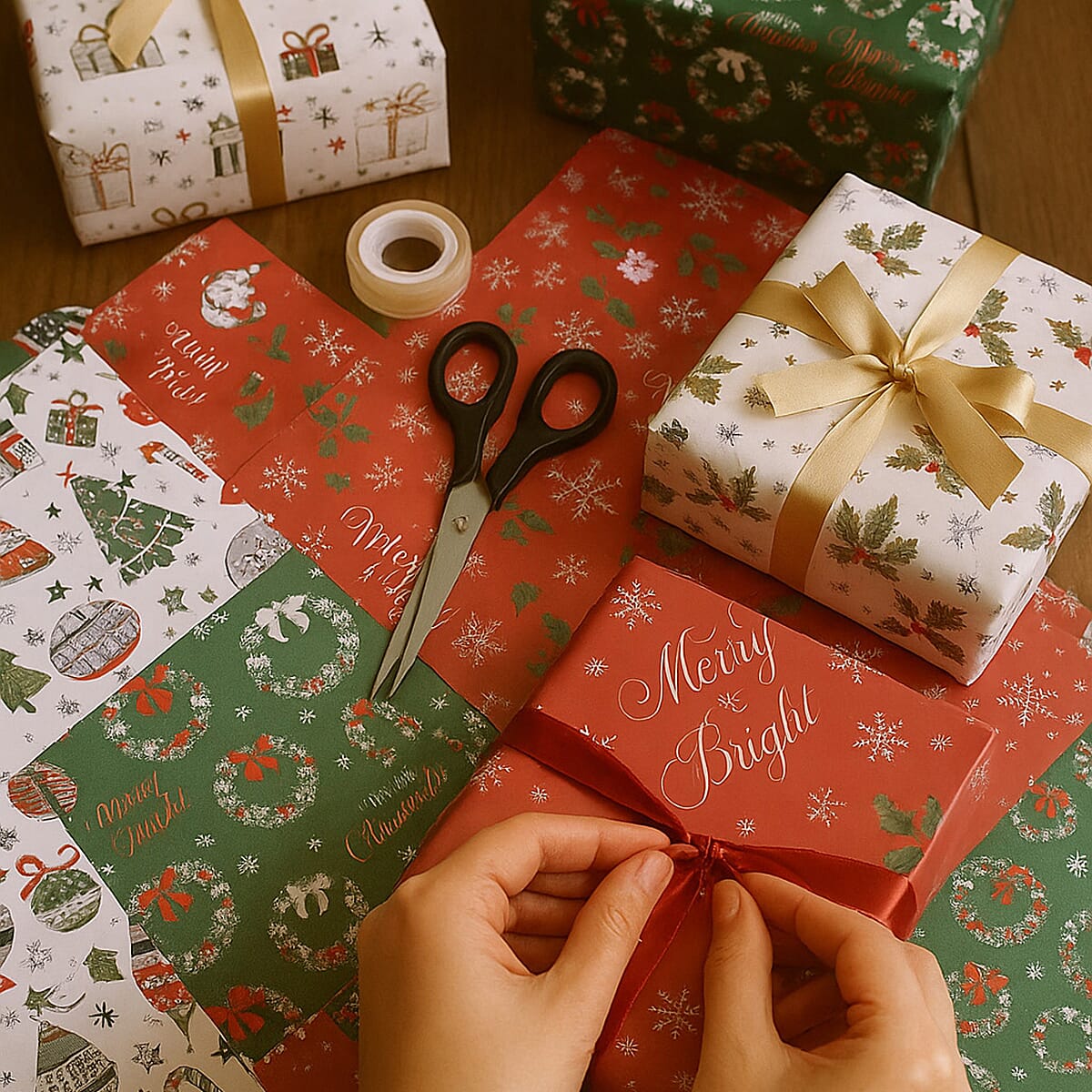 Christmas Gift Wrapping Papers - Set of 40pcs (Size 51x74cm)