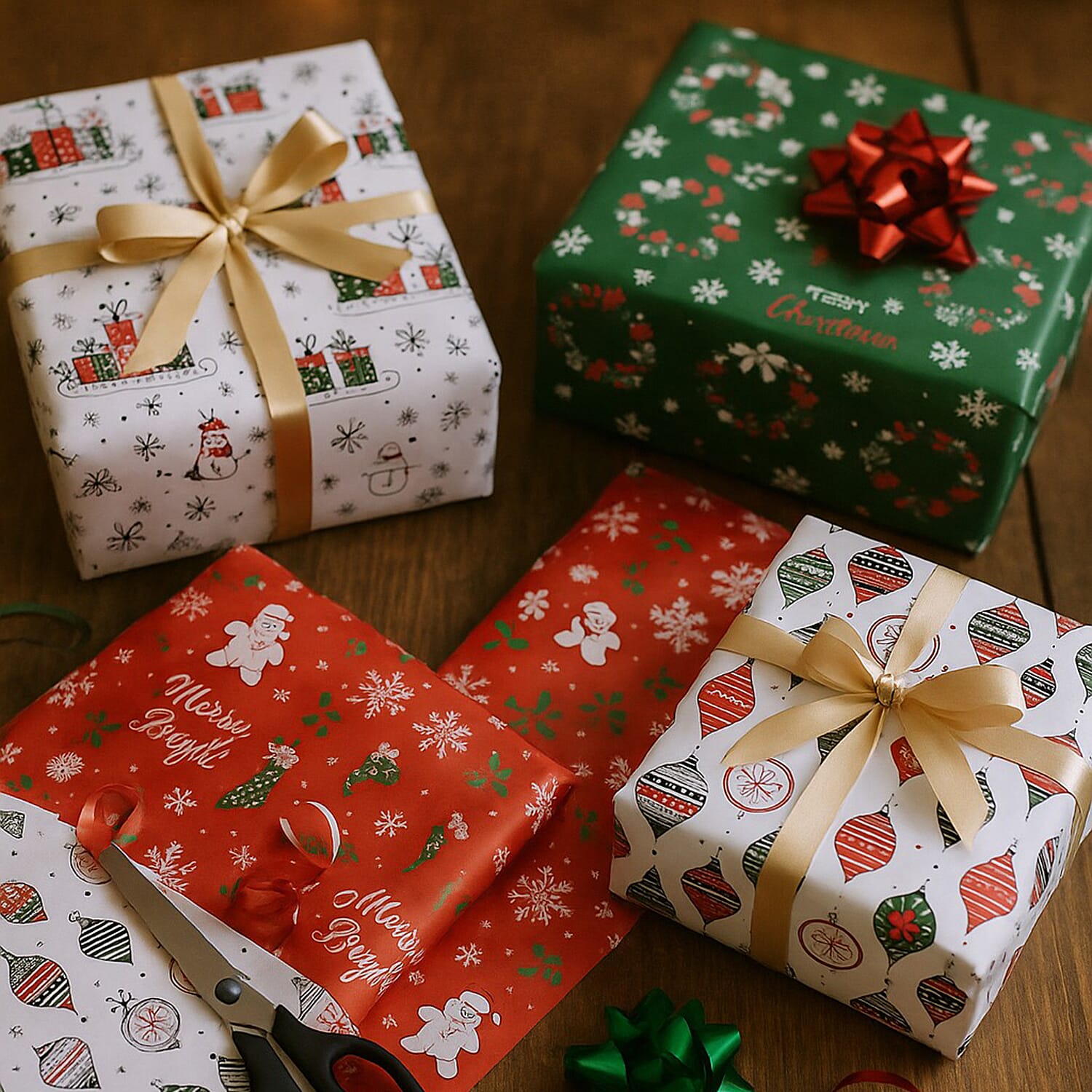 Christmas Gift Wrapping Papers - Set of 40pcs (Size 51x74cm)