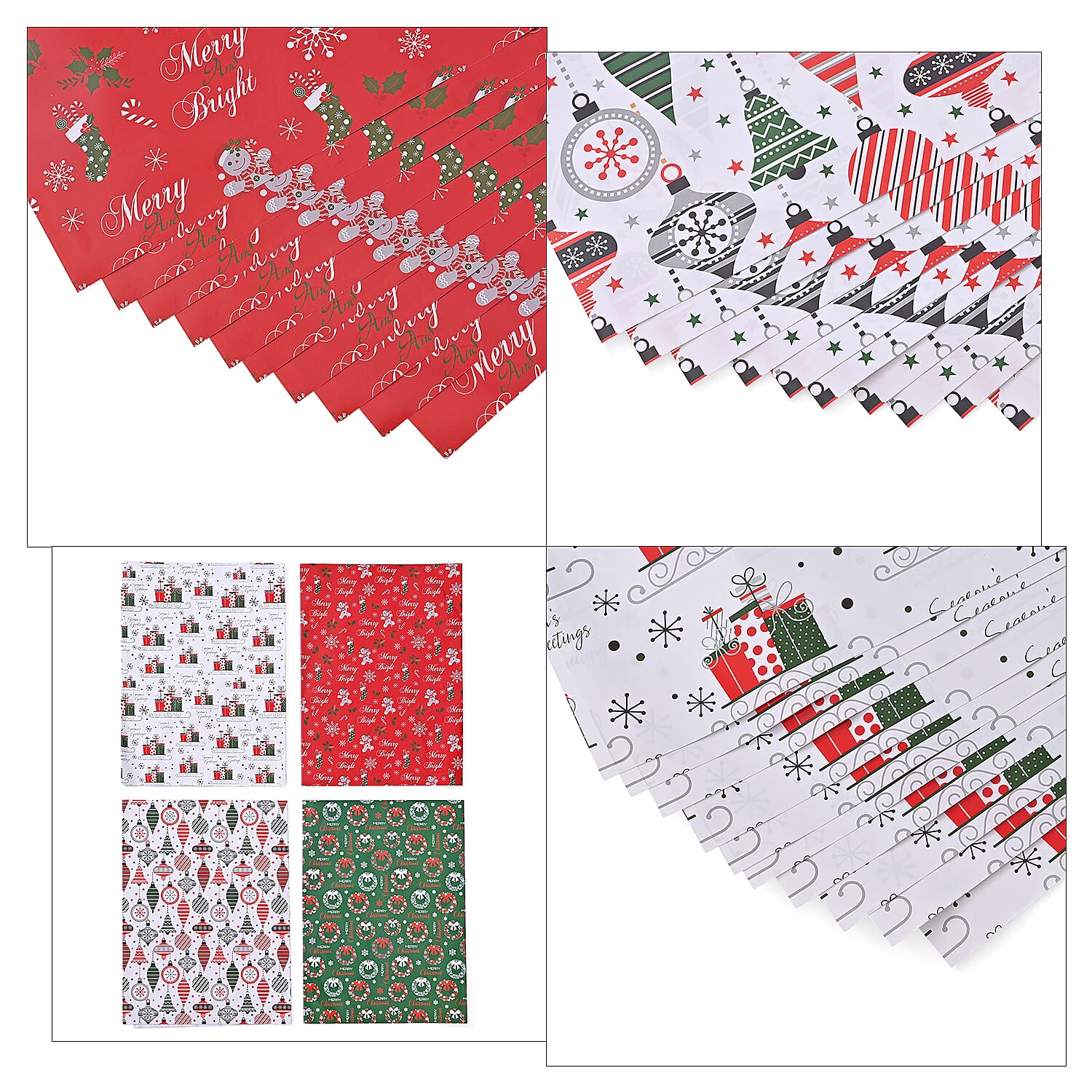 Christmas Gift Wrapping Papers - Set of 40pcs (Size 51x74cm)
