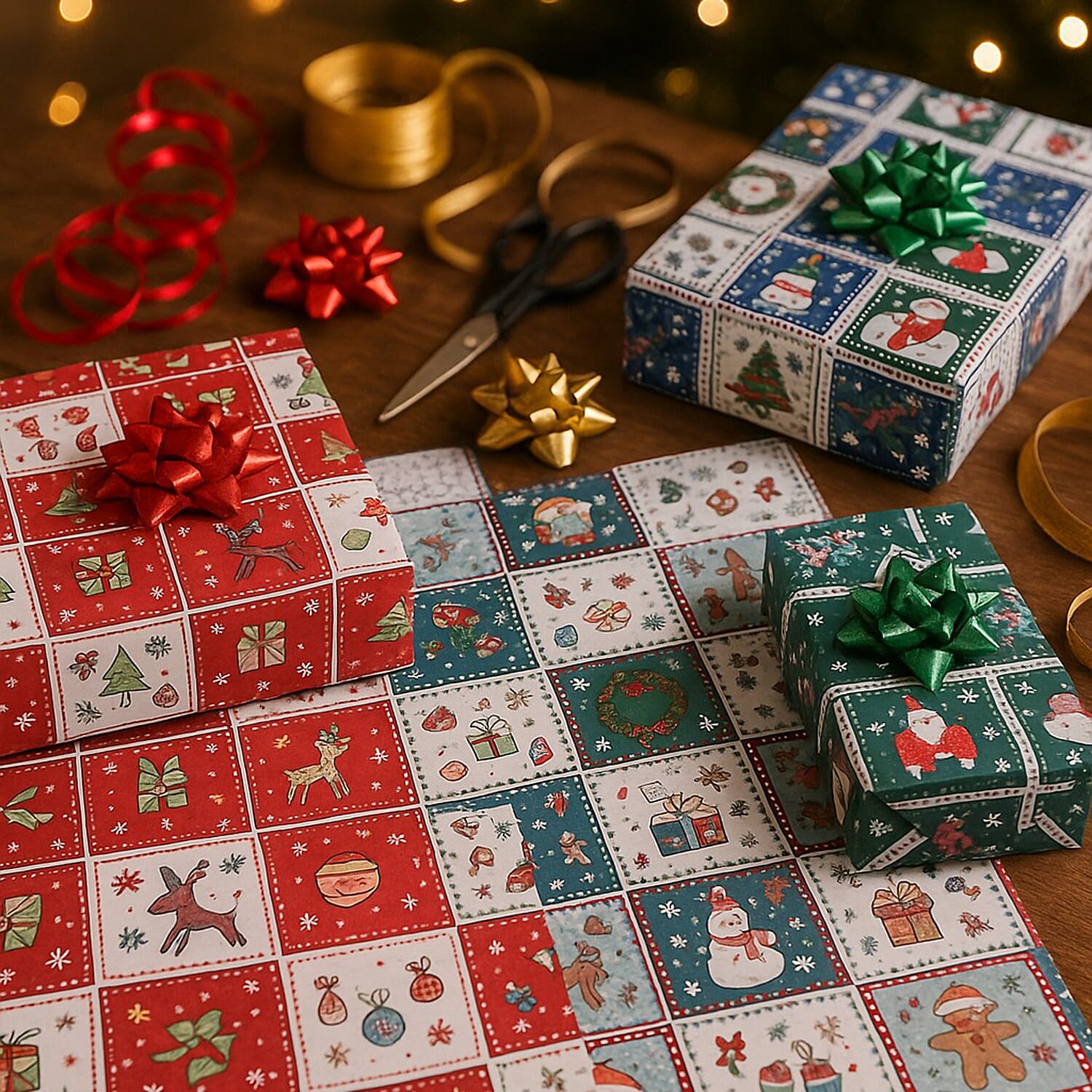 Christmas Gift Wrapping Papers - Set of 40 pcs (Size 51x74cm)