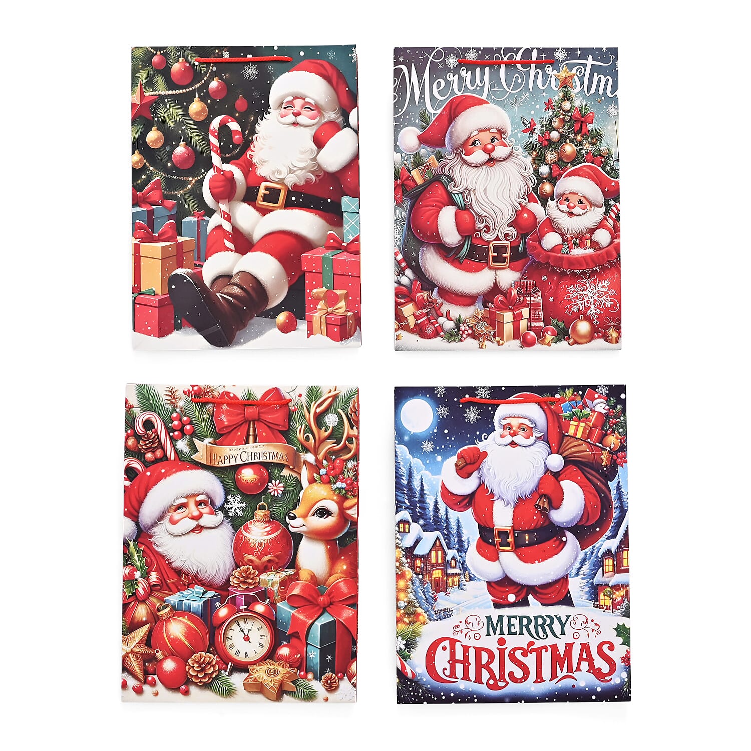 MOST POPULAR DEAL IS BACK -  SET OF 16 Christmas Paper Gift Bags - Red