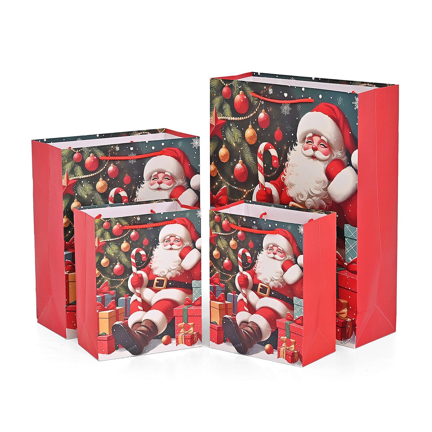 MOST POPULAR DEAL IS BACK -  SET OF 16 Christmas Paper Gift Bags - Red