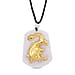 Natural Type A Burmese White Jadeite Jade with 24K Yellow Gold Cross Pendant with Cotton Thread (Size - 28 Adjustable) 70.00 Ct.