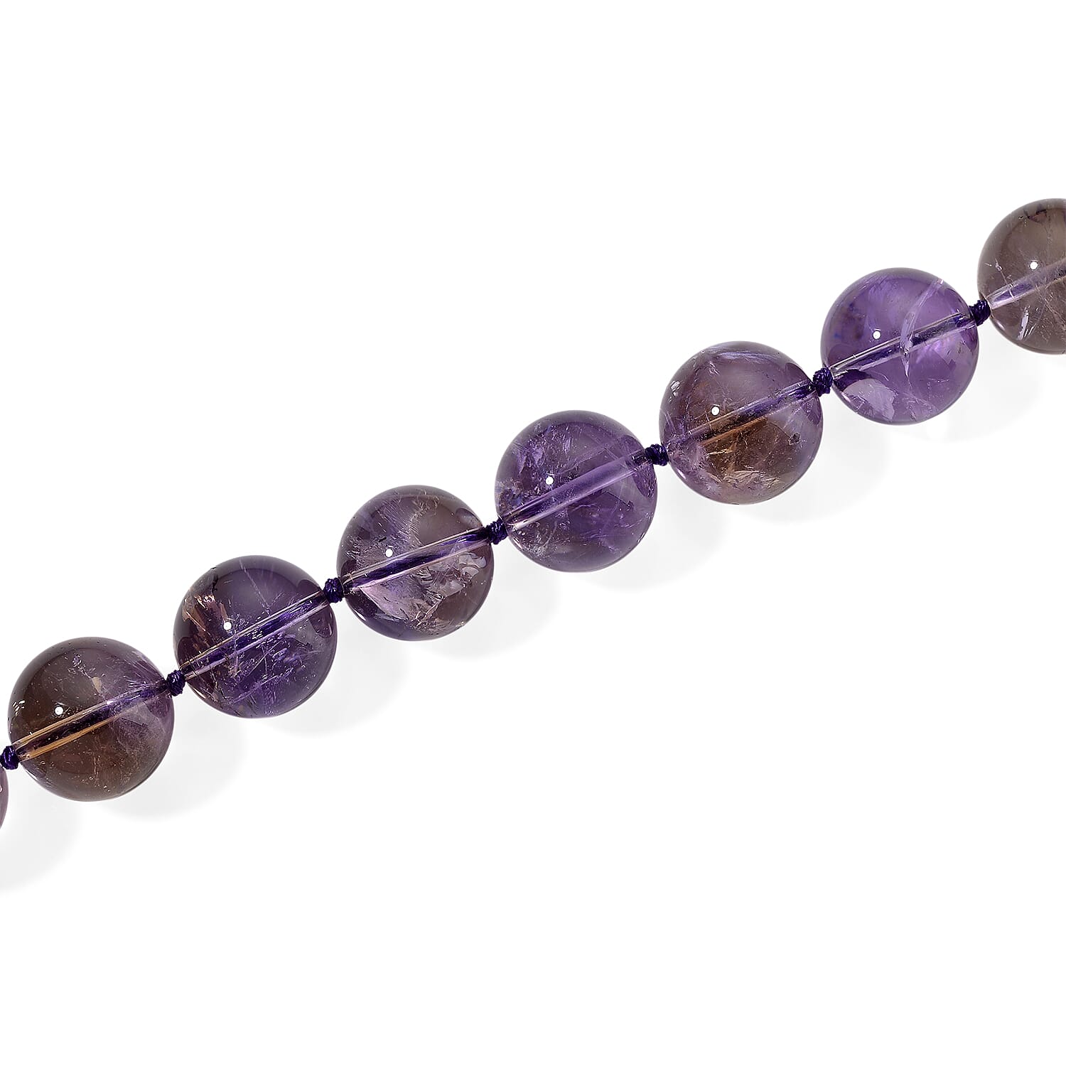 Ametrine Necklace (Size - 18-2 Ext) with Lobster Clasp in Rhodium Overlay Sterling Silver 800.00 Ct.