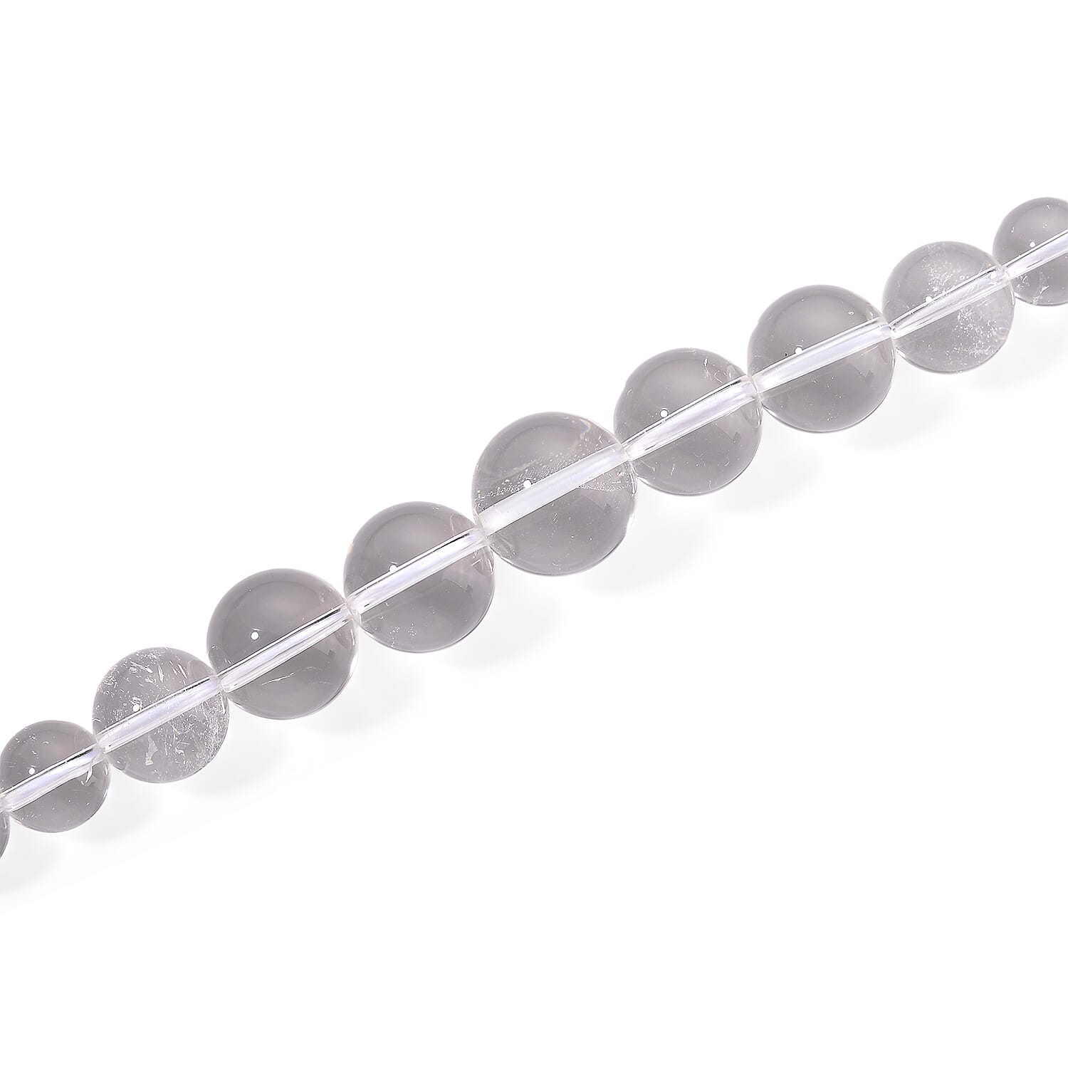 White Crystal Quartz Necklace (Size - 18-2 Ext) in Rhodium Overlay Sterling Silver 490.00 Ct.