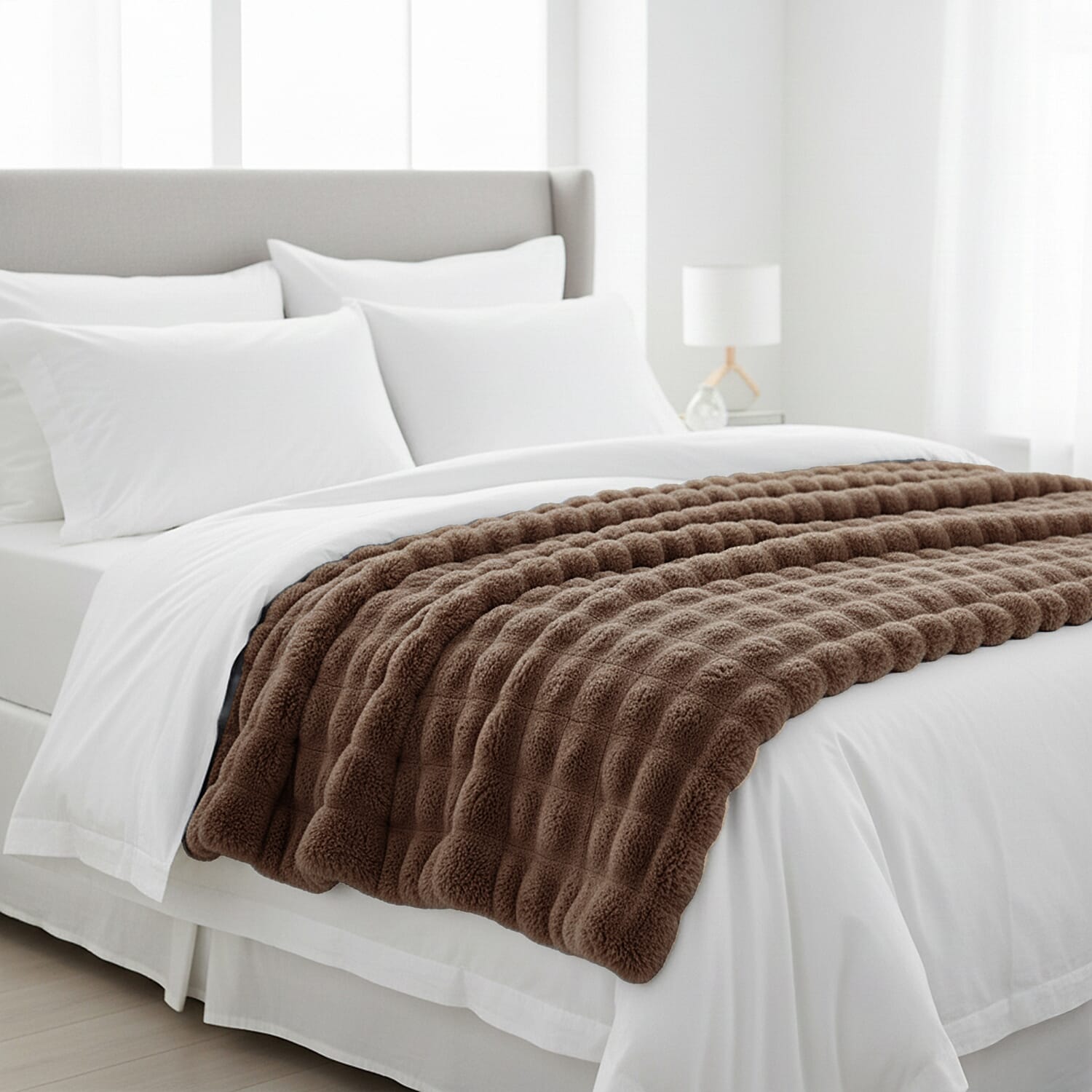 Homesmart Super Soft Sculptured Faux Fur Blanket (180 x 150cm) - Mink
