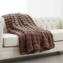 Homesmart Super Soft Sculptured Faux Fur Blanket (180 x 150cm) - Mink