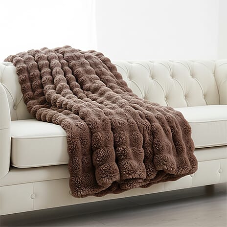 Homesmart Super Soft Sculptured Faux Fur Blanket (180 x 150cm) - Mink