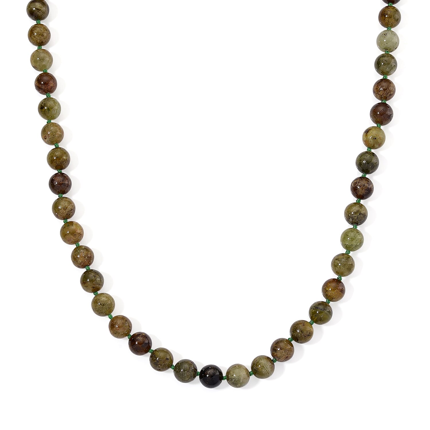 Green Garnet Necklace (Size - 20-2 Ext) with Lobster Clasp in Yellow Gold Plated Sterling Silver 360.00 Ct.