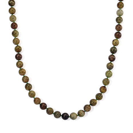Green Garnet Necklace (Size - 20-2 Ext) with Lobster Clasp in Yellow Gold Plated Sterling Silver 360.00 Ct.