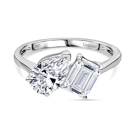 Luxuriant - 9K White Gold SGL Certified (VS-EF) Lab Grown Diamond Ring 2.00 Ct.