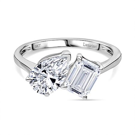 TOI ET MOI LUXURIANT 2 Ct. Lab Grown Diamond Emerald-Cut and Pear-Cut Ring 9K White Gold SGL Certified (VS-EF) TOI ET MOI LUXURIANT 2 Ct. Lab Grown Diamond Emerald-Cut and Pear-Cut Ring 9K White Gold SGL Certified (VS-EF)