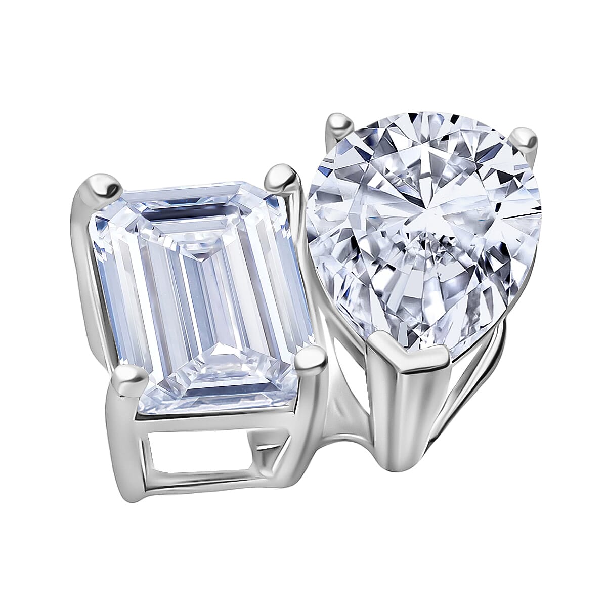 Luxuriant - 9K White Gold SGL Certified (VS-EF) Lab Grown Diamond Emerald & Pear Pendant 2.00 Ct.