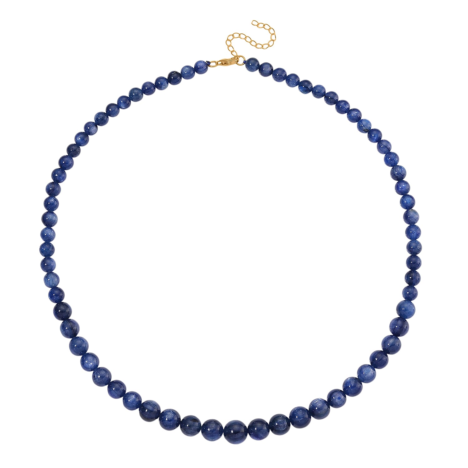 Tucson Find - Kashmir Blue Kyanite Necklace (Size - 20-2 Ext) in Yellow Gold Plated Sterling Silver 290.00 Ct.