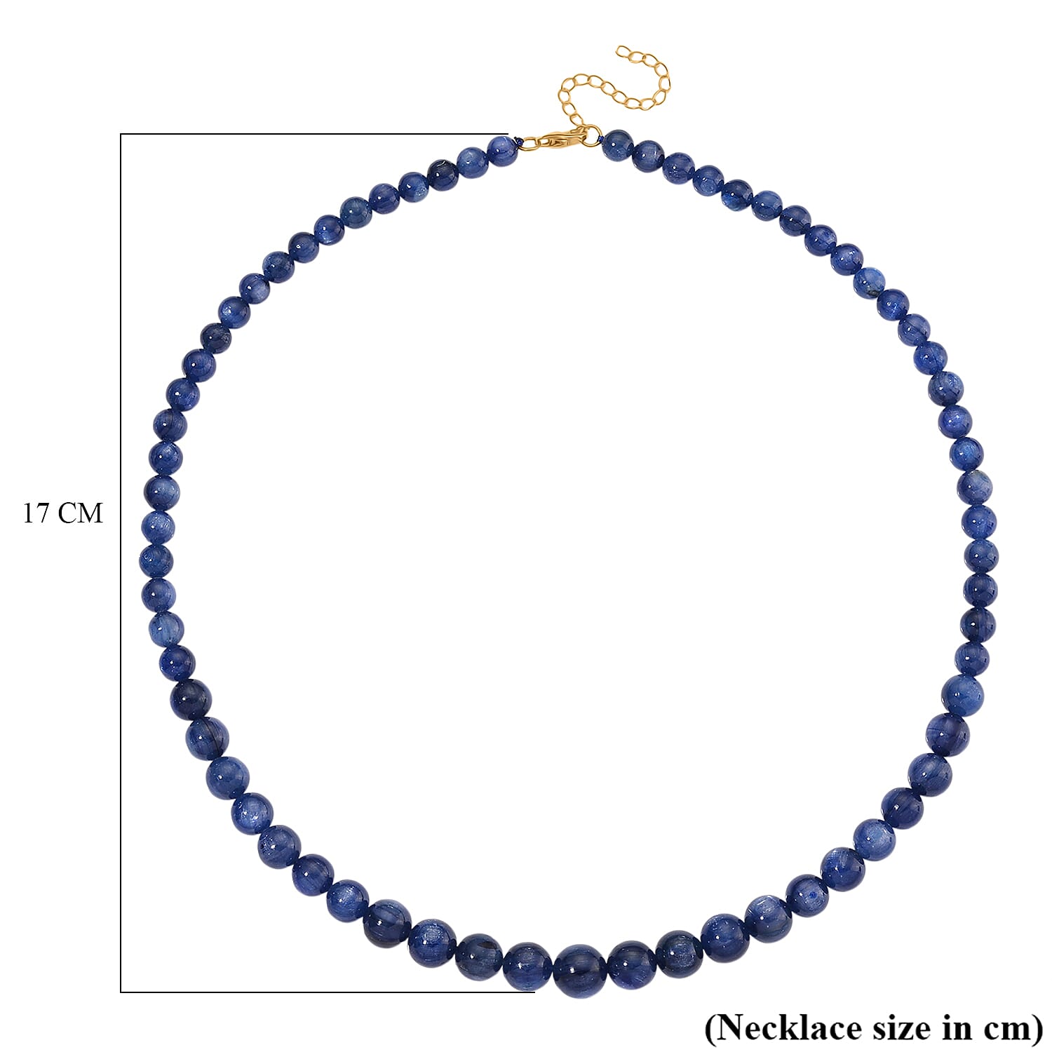 Tucson Find - Kashmir Blue Kyanite Necklace (Size - 20-2 Ext) in Yellow Gold Plated Sterling Silver 290.00 Ct.
