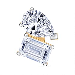 THE TOI ET MOI LUXURIANT 2 Ct. Lab Grown Diamond Emerald-Cut and Pear-Cut Pendant in 9K Yellow Gold SGL Certified