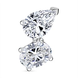 THE TOI ET MOI LUXURIANT 2.04 Ct. Lab Grown Diamond Oval-cut and Pear-Cut Pendant in 9K White Gold SGL Certified (VS-EF)