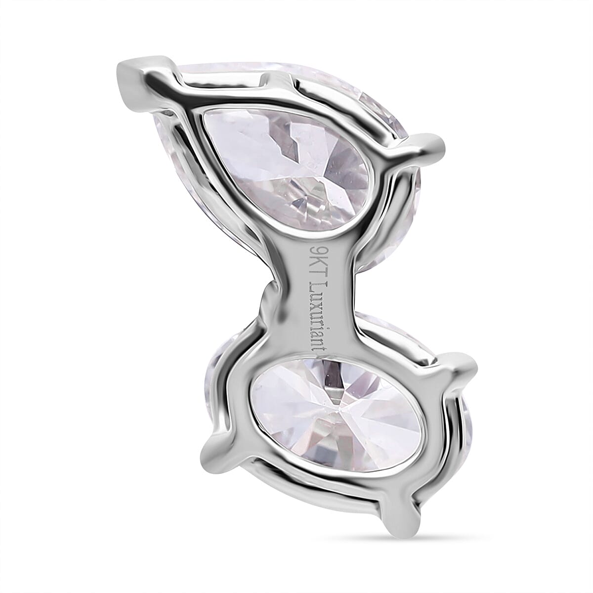 Luxuriant - 9K White Gold SGL Certified (VS-EF) Lab Grown Diamond Oval & Pear Pendant 2.04 Ct.