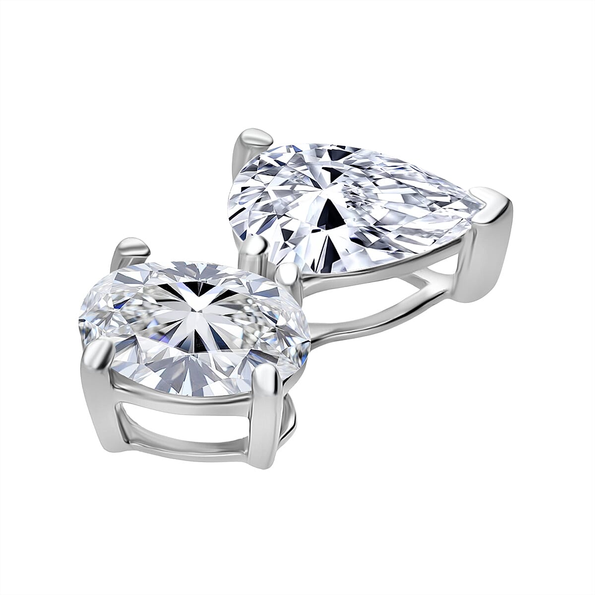 Luxuriant - 9K White Gold SGL Certified (VS-EF) Lab Grown Diamond Oval & Pear Pendant 2.04 Ct.