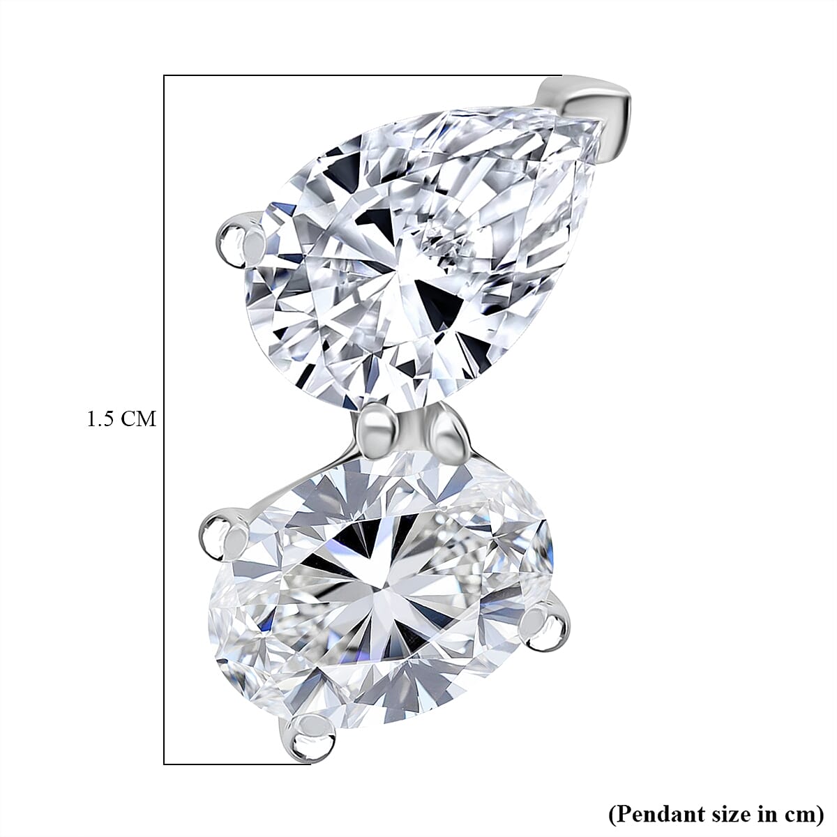 Luxuriant - 9K White Gold SGL Certified (VS-EF) Lab Grown Diamond Oval & Pear Pendant 2.04 Ct.