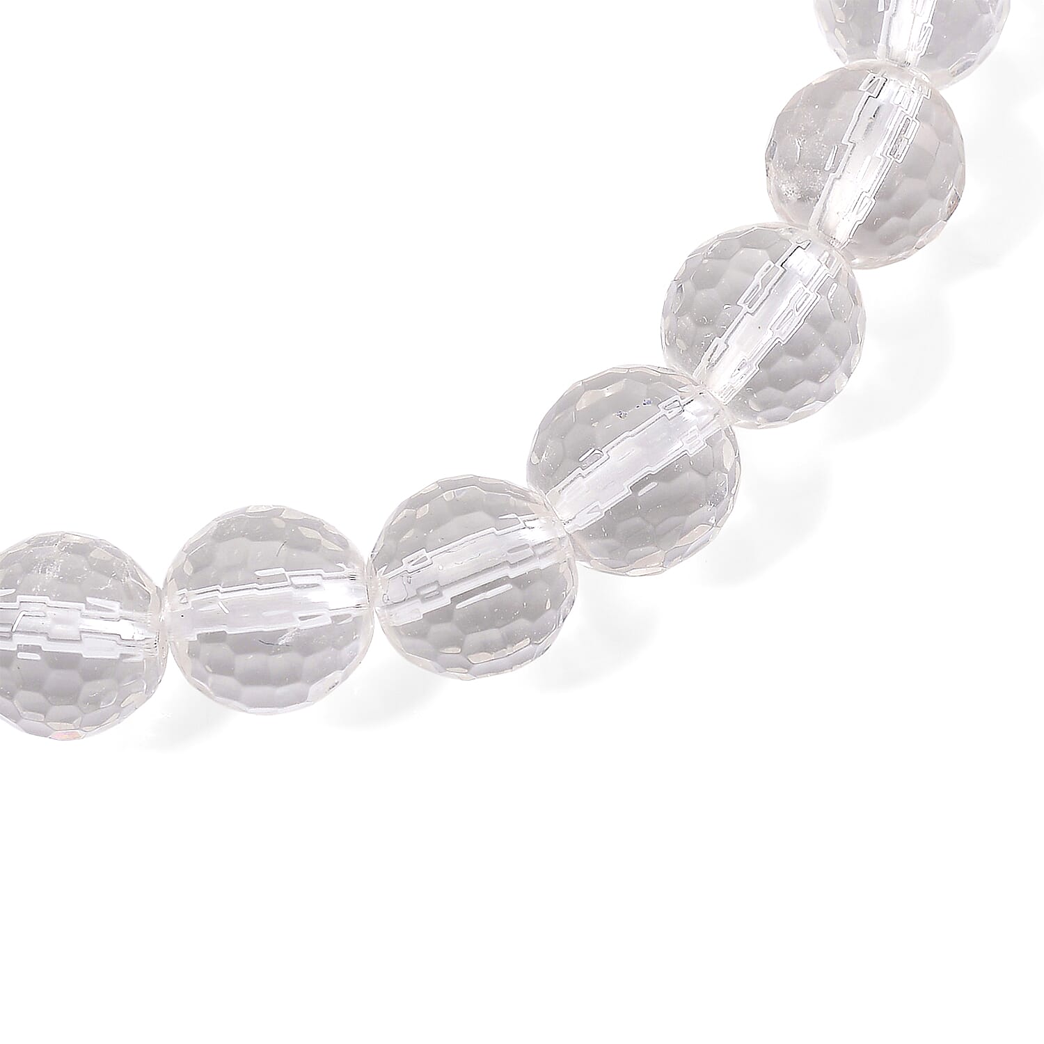 White Crystal Quartz Stone Bracelet (Size - 7.5 Stretchable) 100.00 Ct.