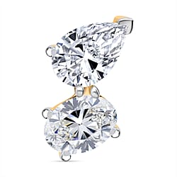 THE TOI ET MOI LUXURIANT 2 Ct. Lab Grown Diamond Emerald-Cut and Pear-Cut Pendant in 9K Yellow Gold SGL Certified