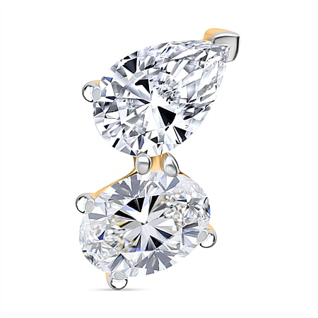 THE TOI ET MOI LUXURIANT 2.04 Ct. Lab Grown Diamond Oval-cut and Pear-Cut Pendant in 9K Yellow Gold SGL Certified (VS-EF)