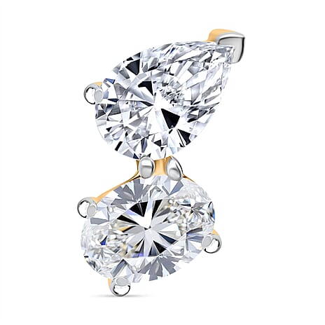 Luxuriant - 9K Yellow Gold SGL Certified (VS-EF) Lab Grown Diamond Oval & Pear Pendant 2.04 Ct.