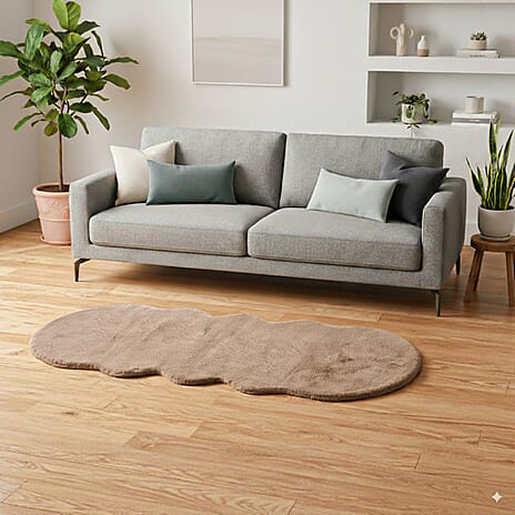 Solid Rug and Door Mat (Size 180x1 cm) - Beige & Beige