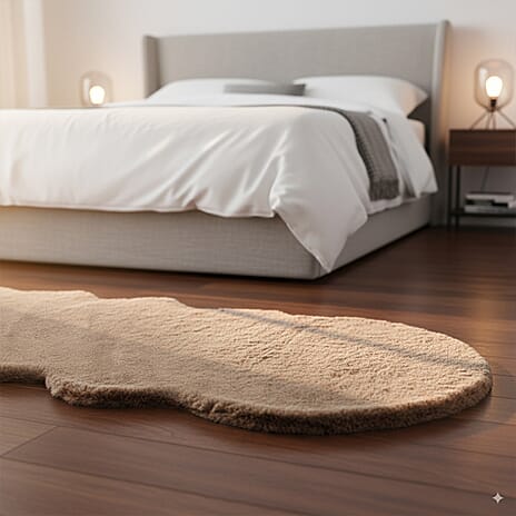 Solid Rug and Door Mat (Size 180x1 cm) - Beige & Beige