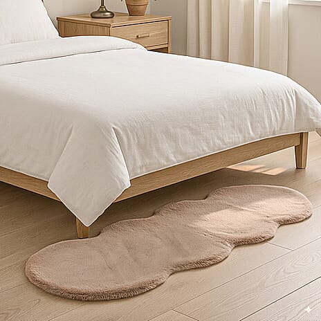 Solid Rug and Door Mat (Size 180x1 cm) - Beige & Beige