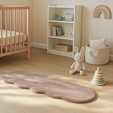 Solid Rug and Door Mat (Size 180x1 cm) - Beige & Beige