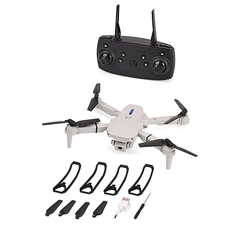 Remote Control Foldable Drone with Double Camera - Grey