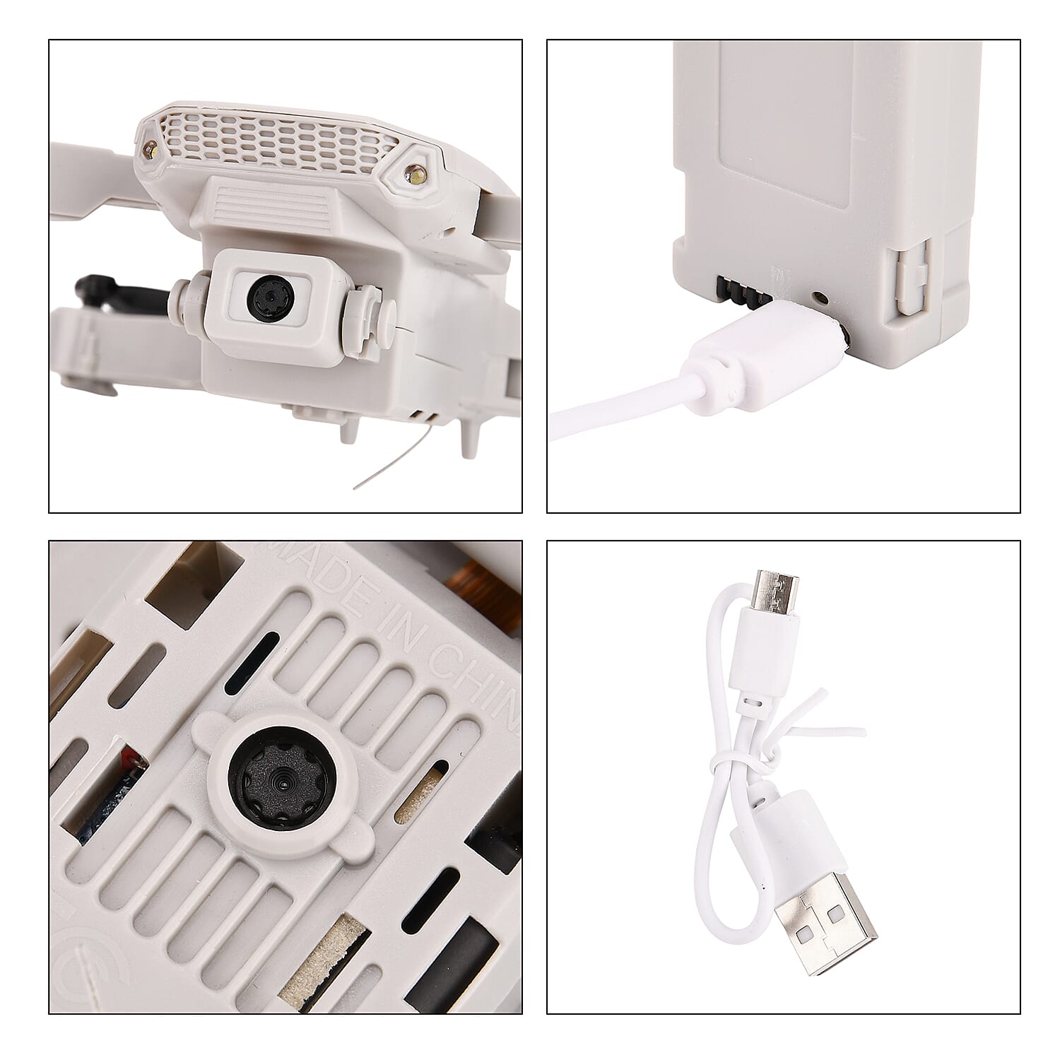 Remote Control Foldable Drone with Double Camera - Grey