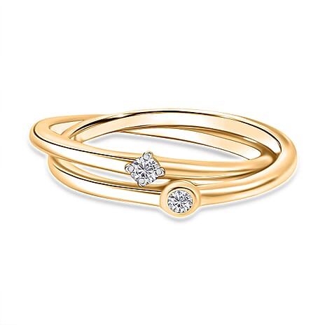 Luxuriant Diamond Lab Grown (SI-G-H) Diamond Ring in 18K Vermeil Yellow Gold Sterling Silver