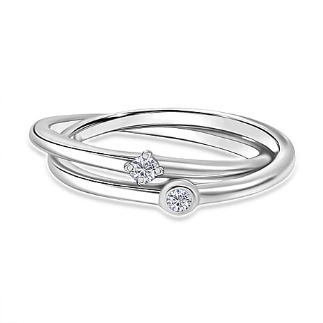 Luxuriant Diamond Lab Grown (SI-G-H) Diamond Ring in Rhodium Overlay Sterling Silver