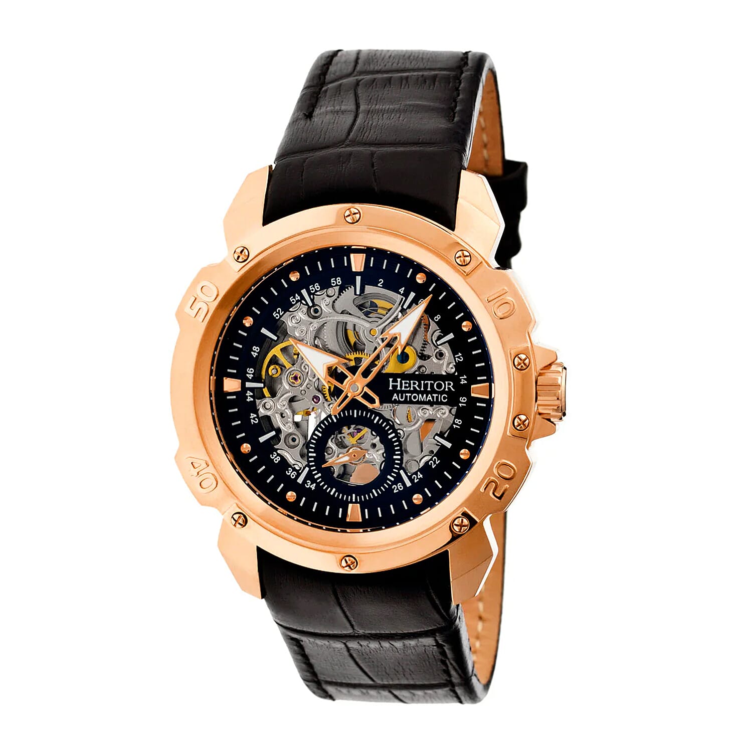 Heritor Automatic Mens Watch in Leather